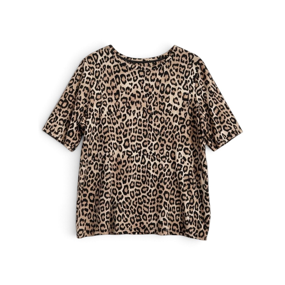 Chico's Animal Print T-shirt Women 2XL Mob Wife Leopard Bold Transitional Tee